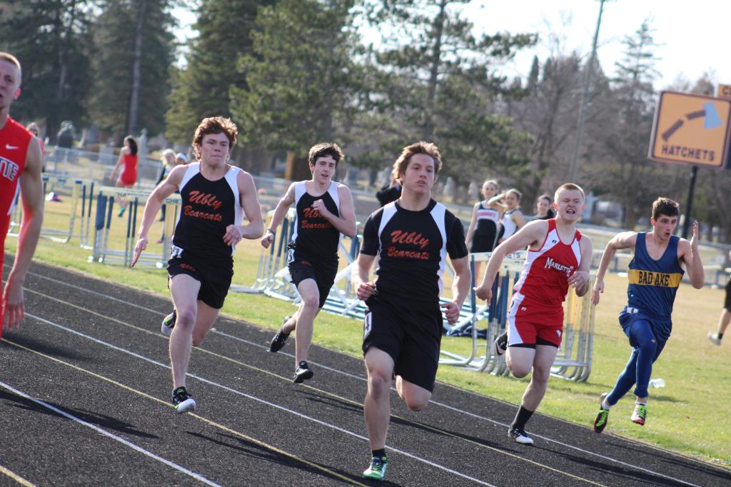 Ubly track athletes competing