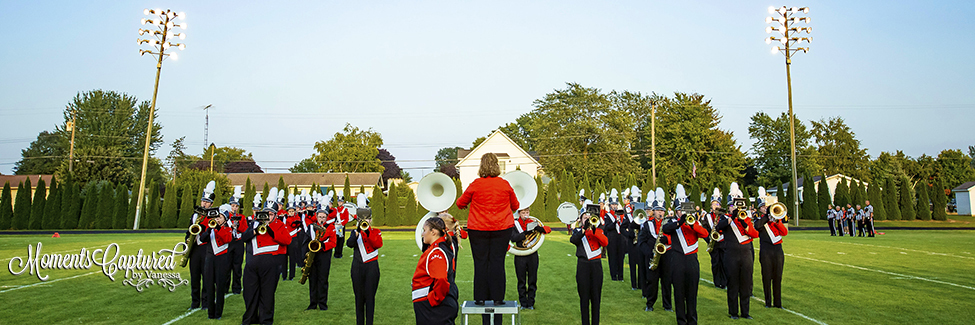 Ubly Band Playing on Football Field