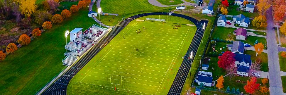 Aerial view of Ubly Community Schools Football Field & Track